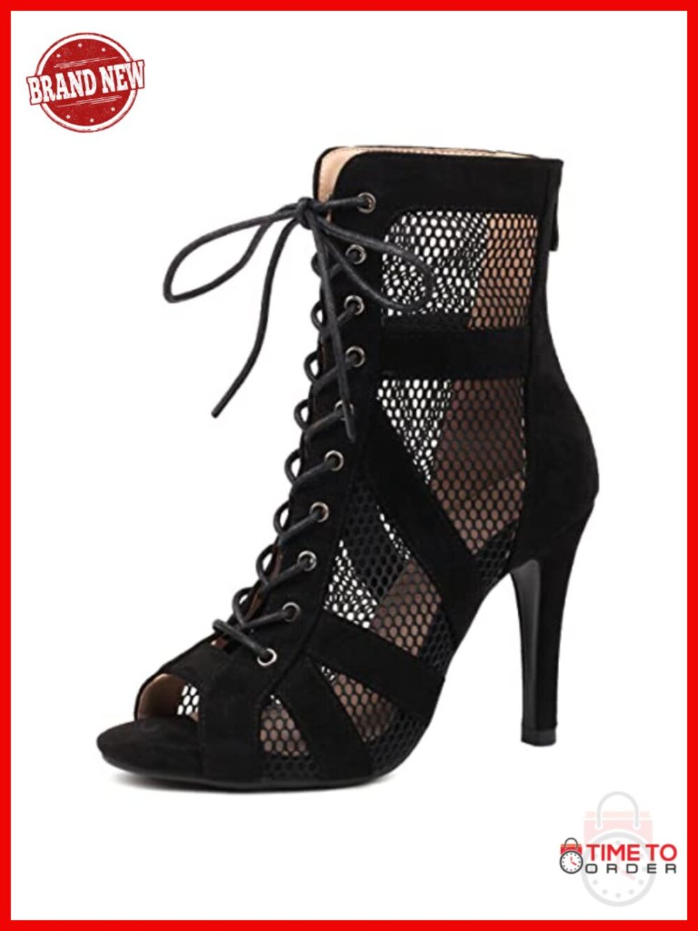 Women Gladiator Peep Toe Stiletto Heeled Sandals Lace-Up Ankle Booties